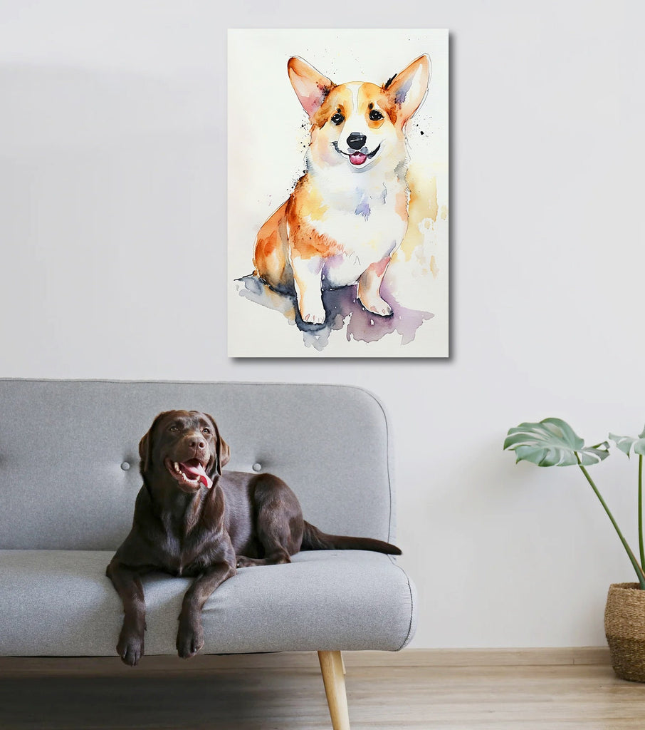 Corgi Dog Watercolor Print Cute Pet Keepsake Wall Art Dog Lover Gift Adorable Canine Home Decor for Puppy Dog Lovers!