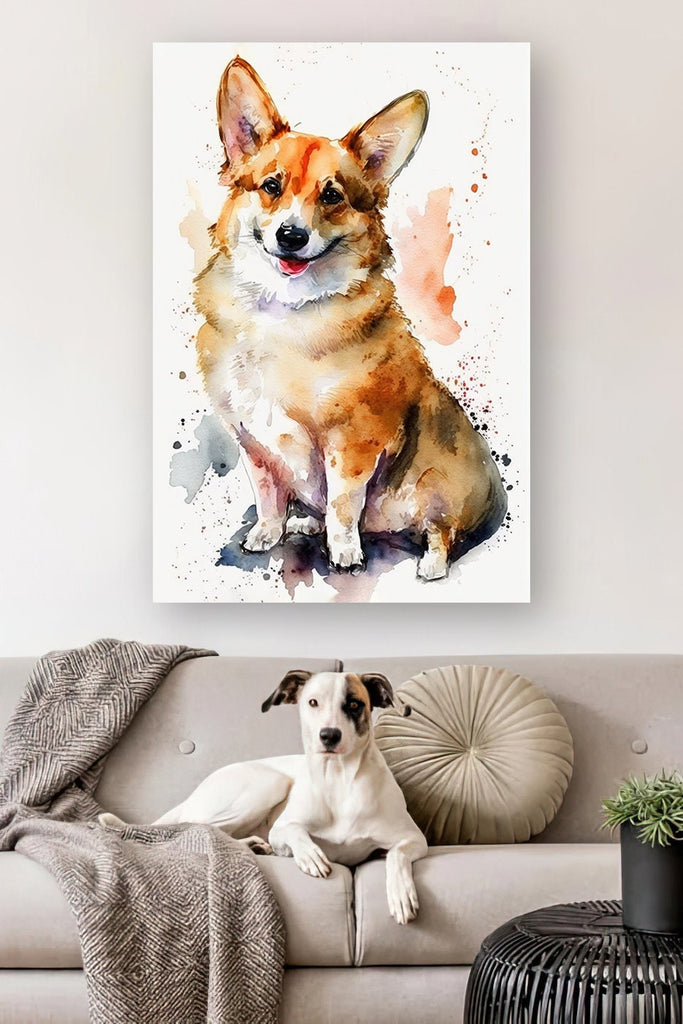 Corgi Dog Watercolor Print Cute Pet Keepsake Wall Art Dog Lover Gift Adorable Canine Home Decor for Puppy Dog Lovers!