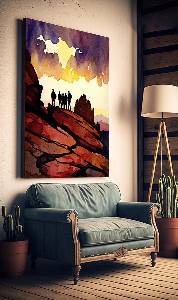 Watercolor Sedona Print Arizona Sunset Art Boho Wall Decor Southwest Wall Art Landscape Sonoran Art Gift Desert Home Western Decor