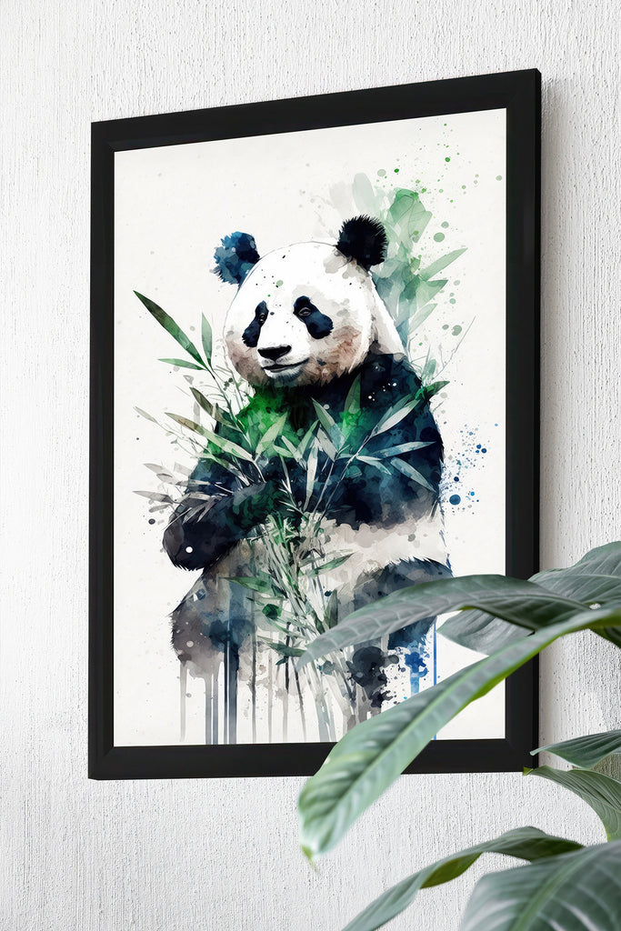 Panda Bear Watercolor Portrait Print Wall Art Safari Wildlife Gift Wild Animal Painting Jungle Nursery Decor