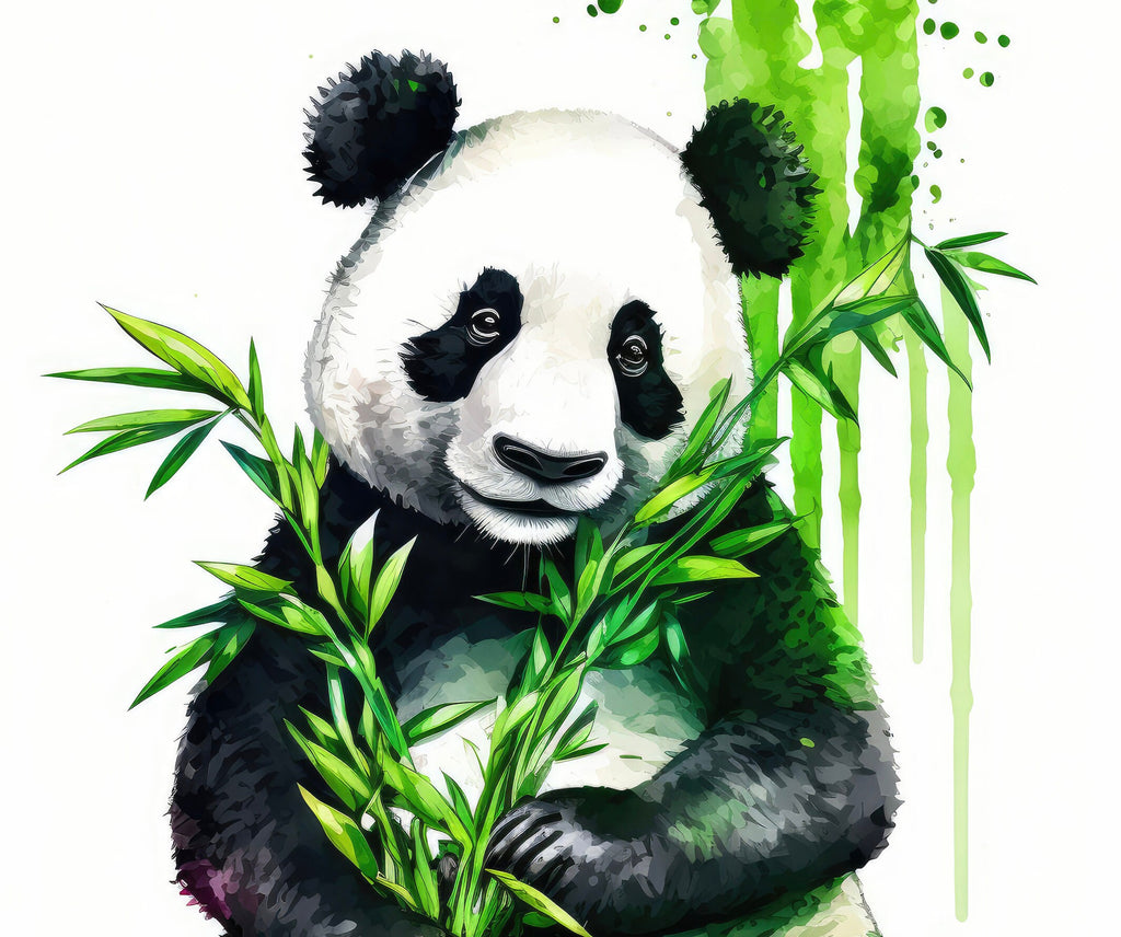 Panda Bear Watercolor Portrait Print Wall Art Safari Wildlife Gift Wild Animal Painting Jungle Nursery Decor