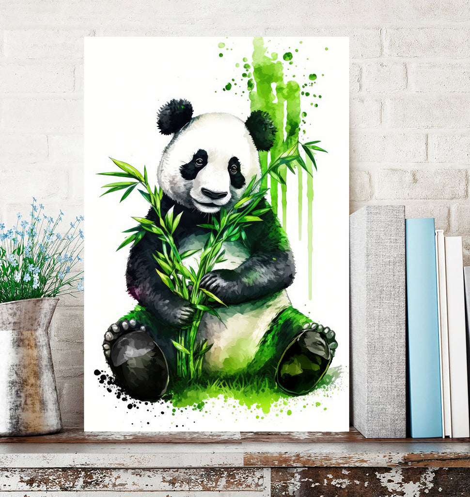 Panda Bear Watercolor Portrait Print Wall Art Safari Wildlife Gift Wild Animal Painting Jungle Nursery Decor