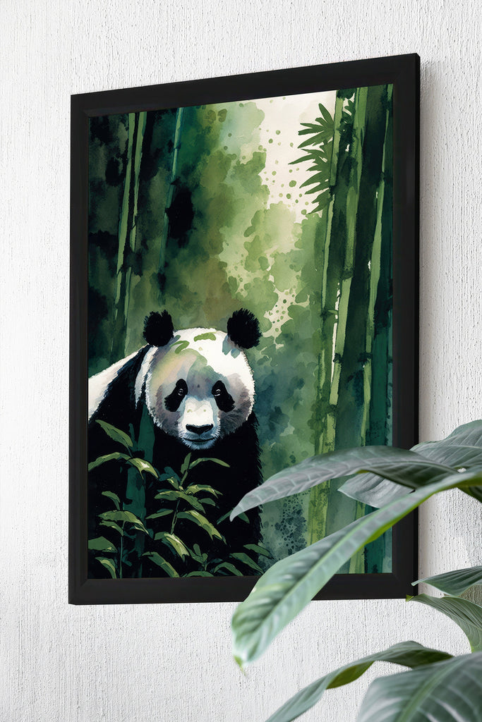 Panda Bear Watercolor Portrait Print Wall Art Safari Wildlife Gift Wild Animal Painting Jungle Nursery Decor