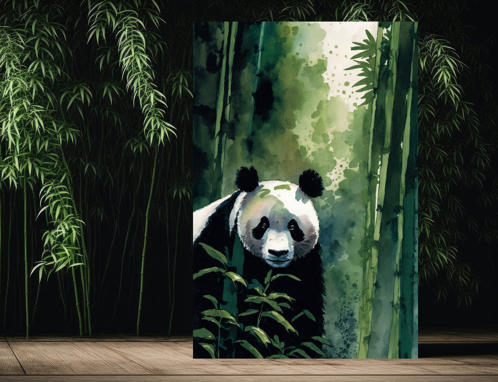 Panda Bear Watercolor Portrait Print Wall Art Safari Wildlife Gift Wild Animal Painting Jungle Nursery Decor