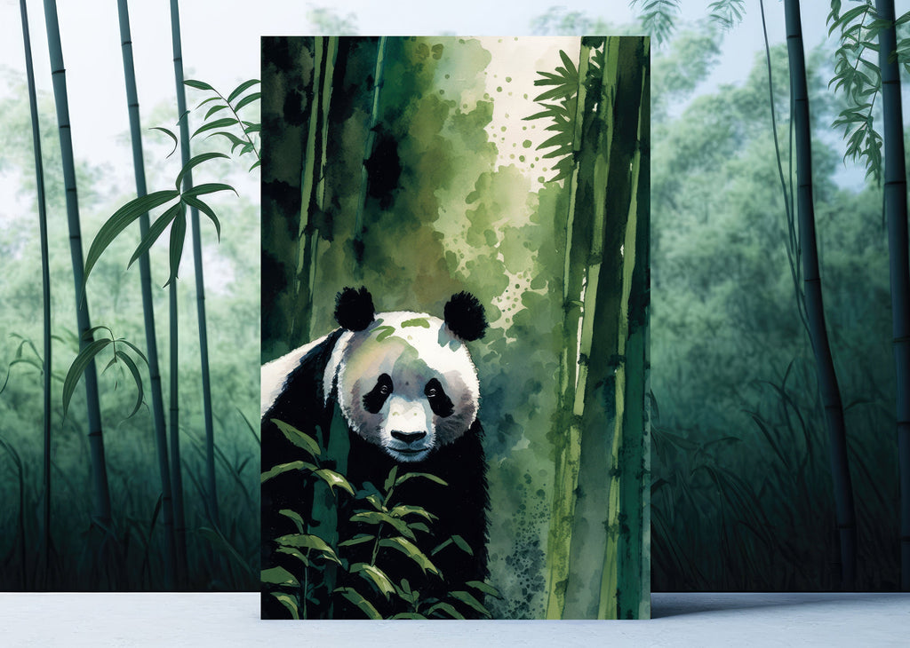 Panda Bear Watercolor Portrait Print Wall Art Safari Wildlife Gift Wild Animal Painting Jungle Nursery Decor