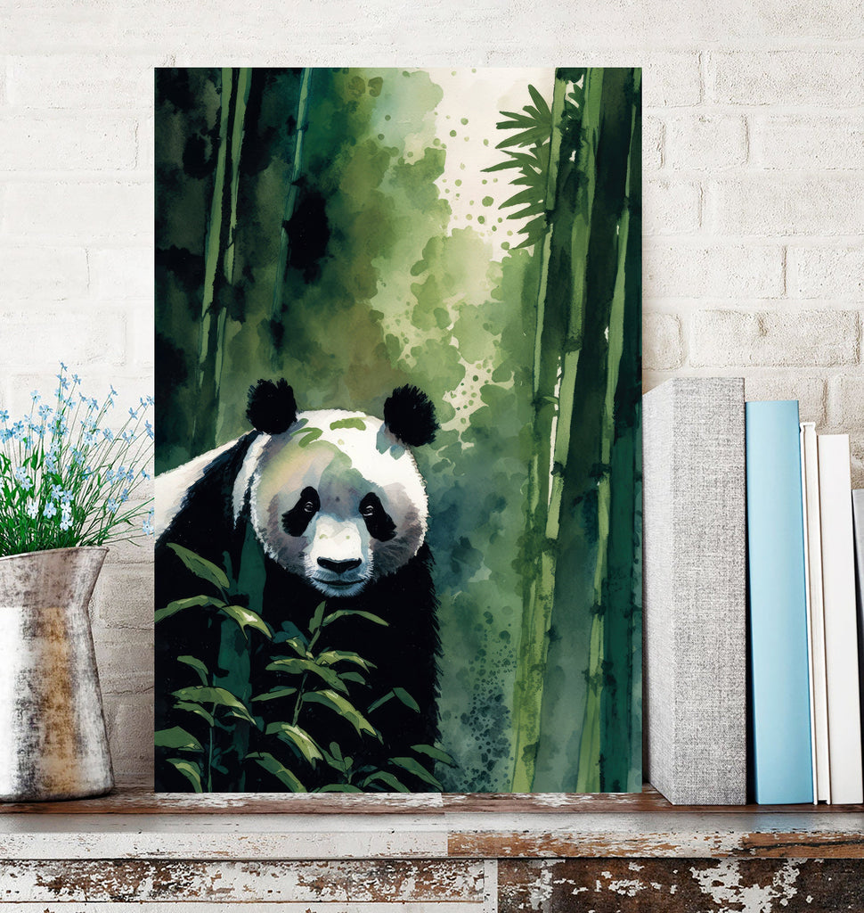 Panda Bear Watercolor Portrait Print Wall Art Safari Wildlife Gift Wild Animal Painting Jungle Nursery Decor