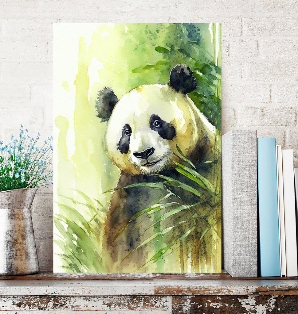 Panda Bear Watercolor Portrait Print Wall Art Safari Wildlife Gift Wild Animal Painting Jungle Nursery Decor