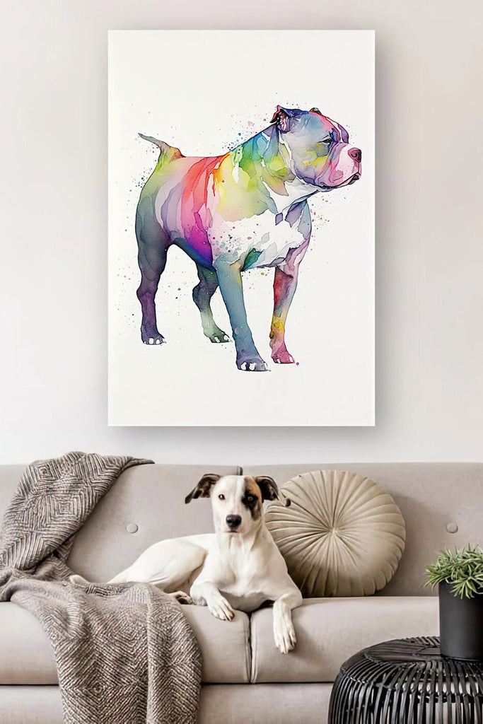 Pit Bull Watercolor Print Cute Pet Keepsake Wall Art Dog Lover Gift Adorable Staffordshire Terrier Home Decor for Puppy Dog Lovers!