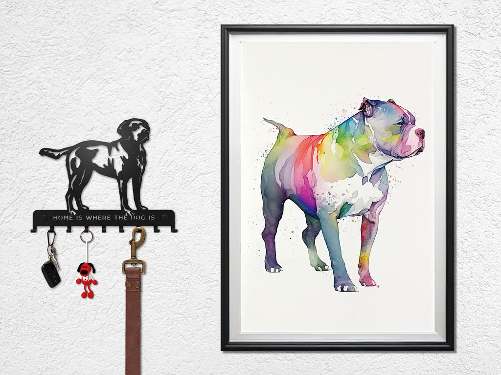 Pit Bull Watercolor Print Cute Pet Keepsake Wall Art Dog Lover Gift Adorable Staffordshire Terrier Home Decor for Puppy Dog Lovers!