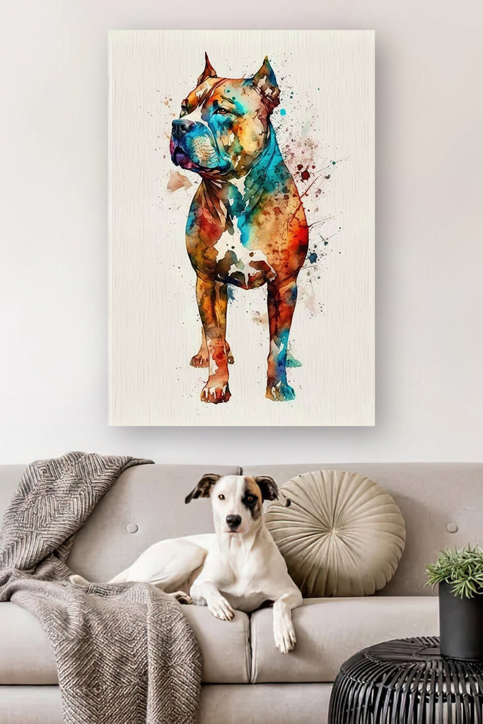 Pit Bull Watercolor Print Cute Pet Keepsake Wall Art Dog Lover Gift Adorable Staffordshire Terrier Home Decor for Puppy Dog Lovers!