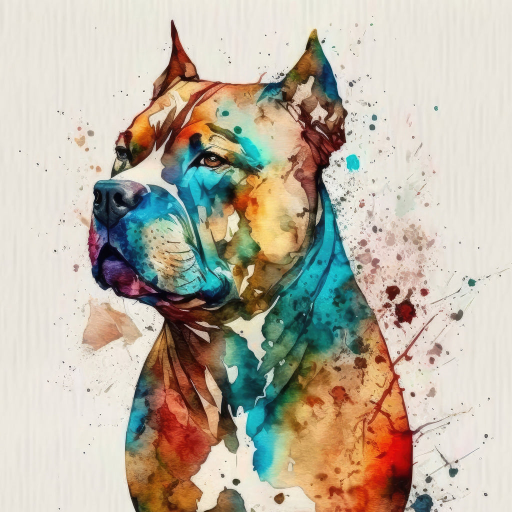 Pit Bull Watercolor Print Cute Pet Keepsake Wall Art Dog Lover Gift Adorable Staffordshire Terrier Home Decor for Puppy Dog Lovers!