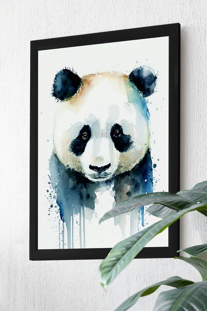 Panda Bear Watercolor Portrait Print Wall Art Safari Wildlife Gift Wild Animal Painting Jungle Nursery Decor