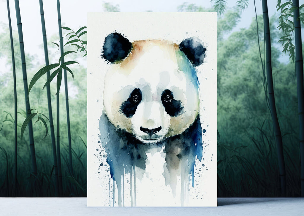 Panda Bear Watercolor Portrait Print Wall Art Safari Wildlife Gift Wild Animal Painting Jungle Nursery Decor