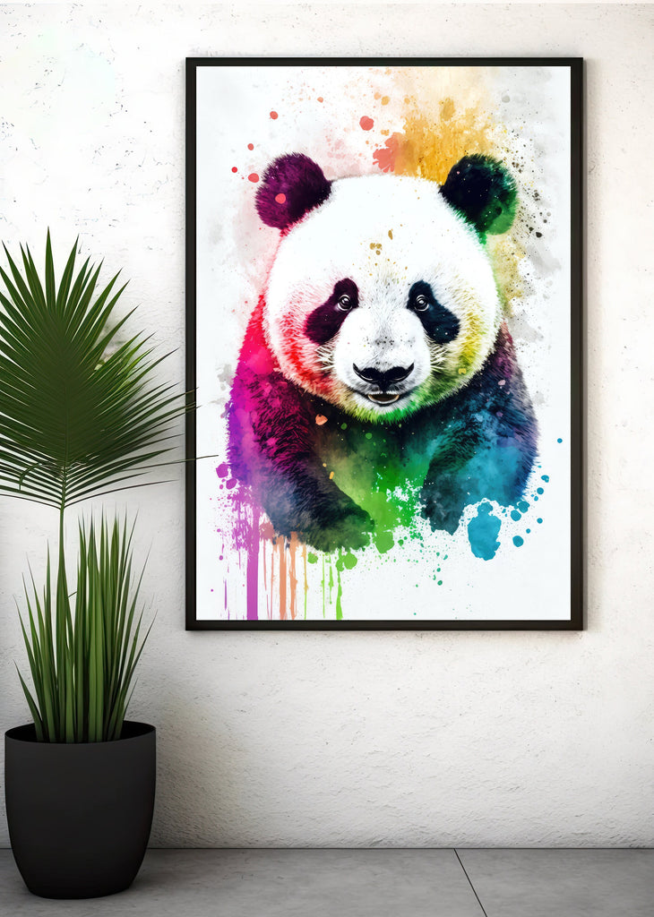 Panda Bear Watercolor Portrait Print Wall Art Safari Wildlife Gift Wild Animal Painting Jungle Nursery Decor