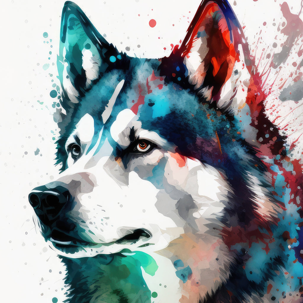 Siberian Husky Dog Painting Watercolor Print Cute Pet Keepsake Wall Art Dog Lover Gift Adorable Canine Home Decor for Puppy Lovers!