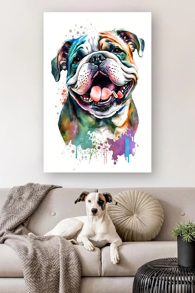 English Bulldog Art Pet Portrait Print Cute Pet Keepsake Dog Wall Art Gift For Pet Lovers Dog Portrait Decor