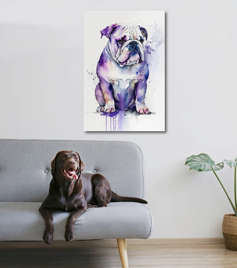 English Bulldog Art Pet Portrait Print Cute Pet Keepsake Dog Wall Art Gift For Pet Lovers Dog Portrait Decor