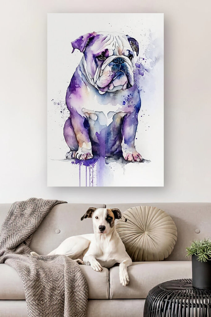 English Bulldog Art Pet Portrait Print Cute Pet Keepsake Dog Wall Art Gift For Pet Lovers Dog Portrait Decor