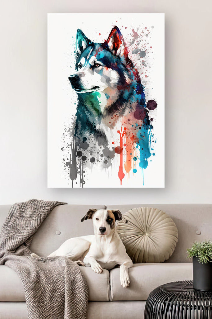 Siberian Husky Dog Painting Watercolor Print Cute Pet Keepsake Wall Art Dog Lover Gift Adorable Canine Home Decor for Puppy Lovers!