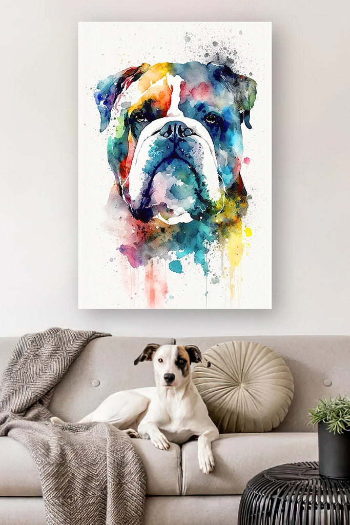 English Bulldog Art Pet Portrait Print Cute Pet Keepsake Dog Wall Art Gift For Pet Lovers Dog Portrait Decor