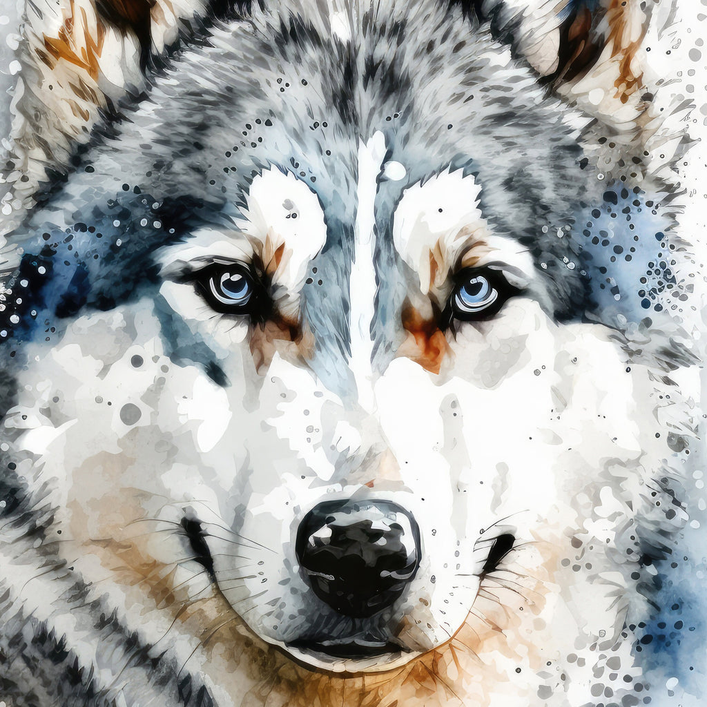 Siberian Husky Dog Painting Watercolor Print Cute Pet Keepsake Wall Art Dog Lover Gift Adorable Canine Home Decor for Puppy Lovers!