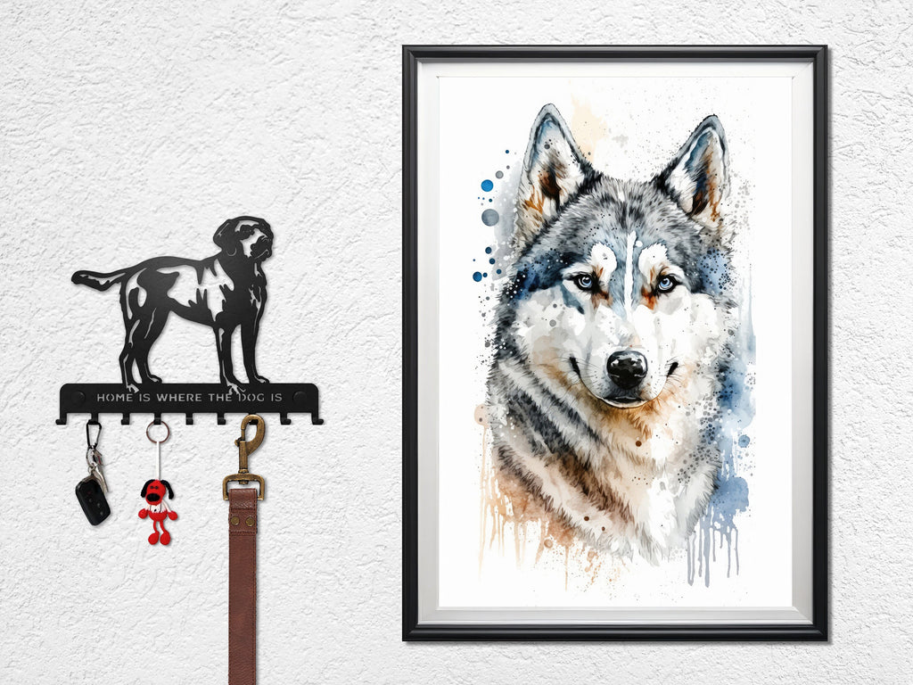 Siberian Husky Dog Painting Watercolor Print Cute Pet Keepsake Wall Art Dog Lover Gift Adorable Canine Home Decor for Puppy Lovers!