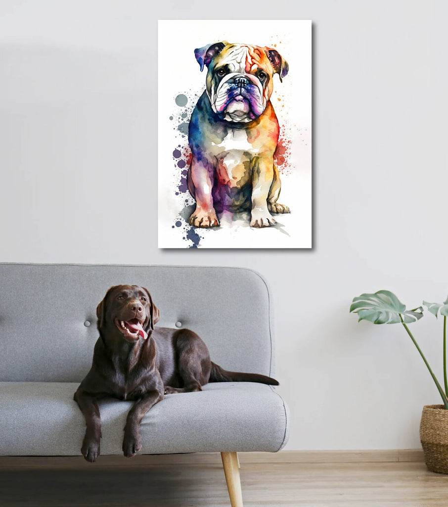 English Bulldog Art Pet Portrait Print Cute Pet Keepsake Dog Wall Art Gift For Pet Lovers Dog Portrait Decor