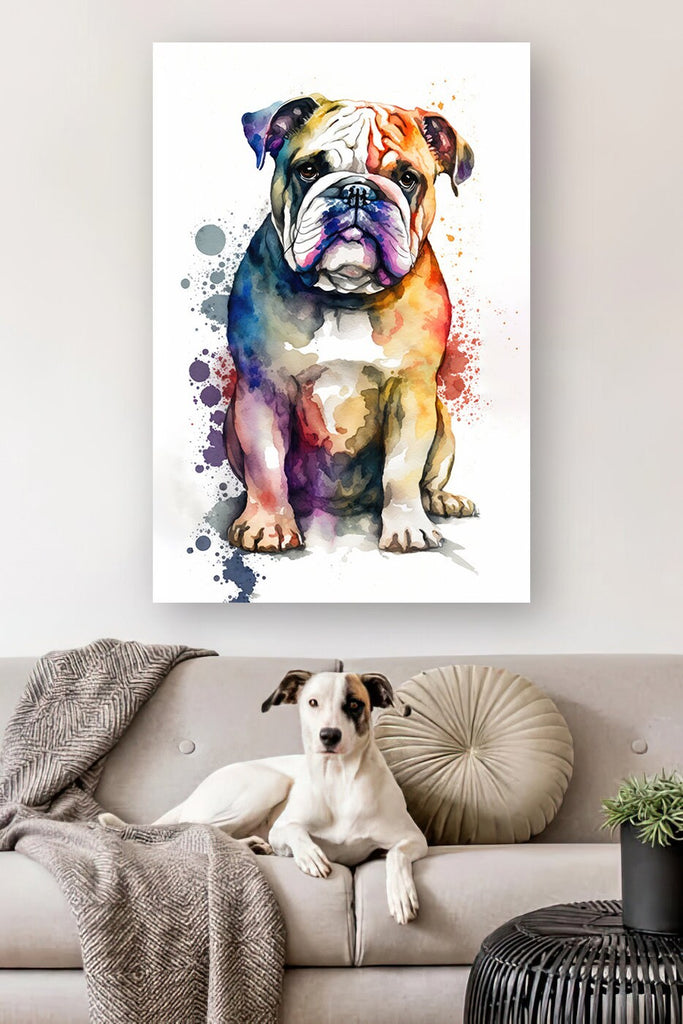 English Bulldog Art Pet Portrait Print Cute Pet Keepsake Dog Wall Art Gift For Pet Lovers Dog Portrait Decor