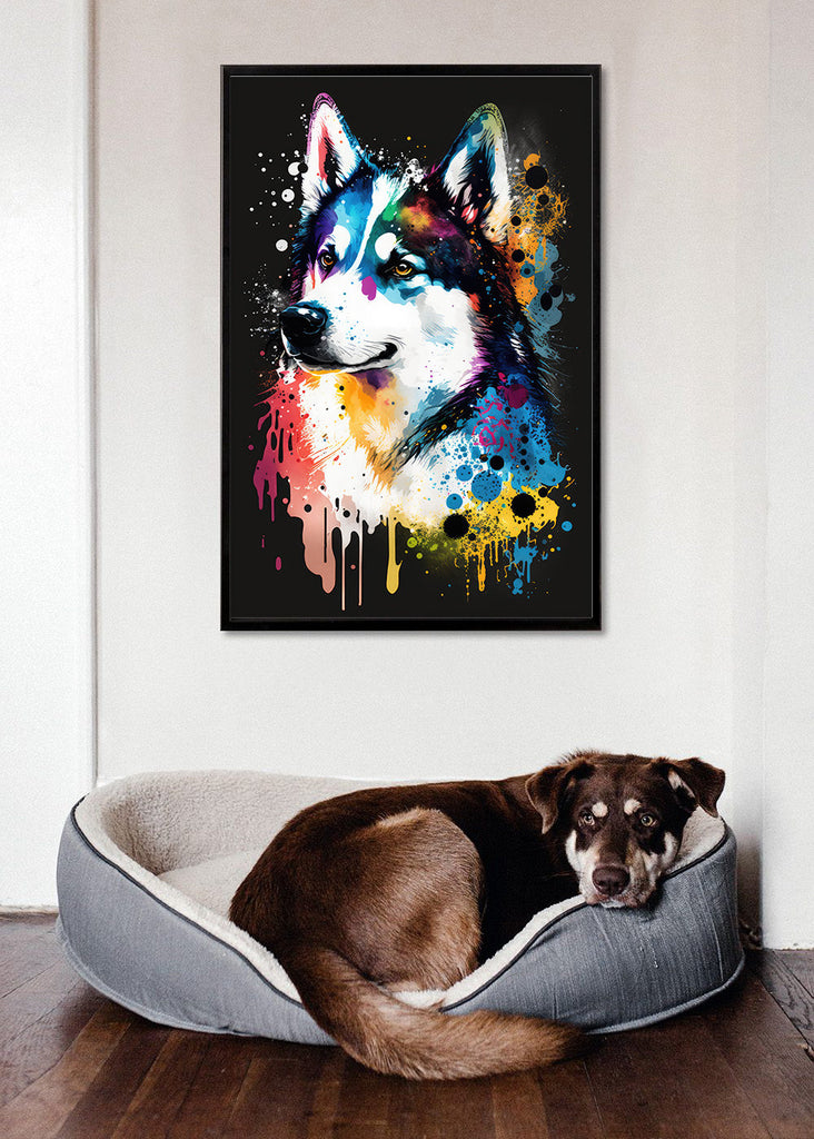 Siberian Husky Dog Painting Watercolor Print Cute Pet Keepsake Wall Art Dog Lover Gift Adorable Canine Home Decor for Puppy Lovers!