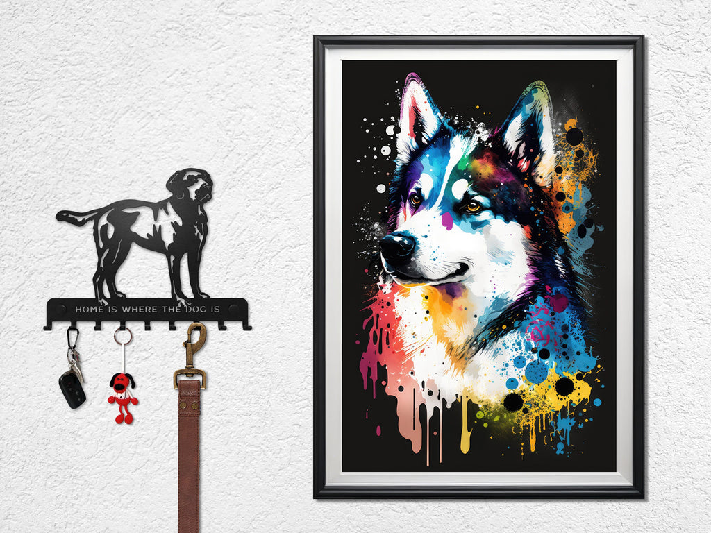 Siberian Husky Dog Painting Watercolor Print Cute Pet Keepsake Wall Art Dog Lover Gift Adorable Canine Home Decor for Puppy Lovers!