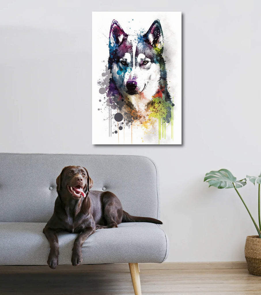 Siberian Husky Dog Painting Watercolor Print Cute Pet Keepsake Wall Art Dog Lover Gift Adorable Canine Home Decor for Puppy Lovers!