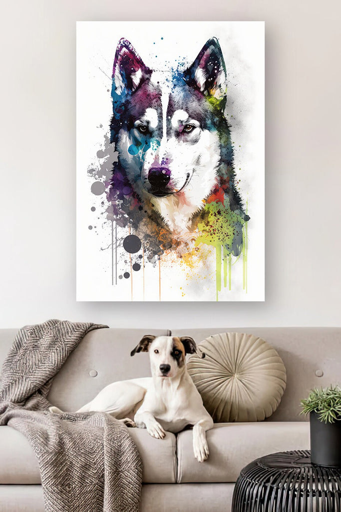 Siberian Husky Dog Painting Watercolor Print Cute Pet Keepsake Wall Art Dog Lover Gift Adorable Canine Home Decor for Puppy Lovers!