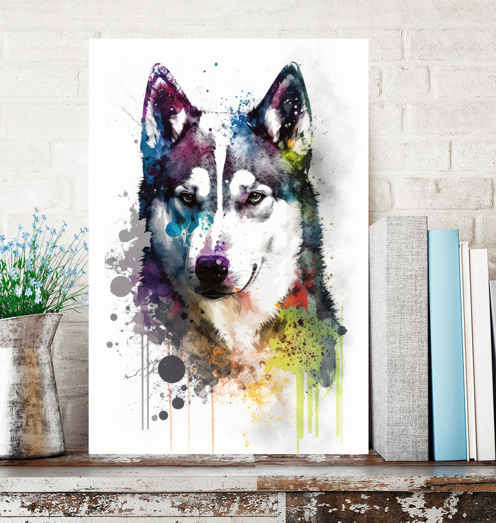 Siberian Husky Dog Painting Watercolor Print Cute Pet Keepsake Wall Art Dog Lover Gift Adorable Canine Home Decor for Puppy Lovers!