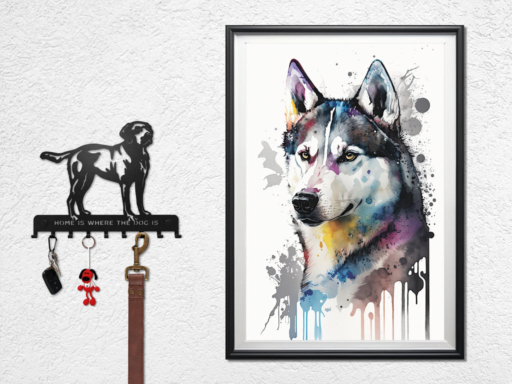 Siberian Husky Dog Painting Watercolor Print Cute Pet Keepsake Wall Art Dog Lover Gift Adorable Canine Home Decor for Puppy Lovers!