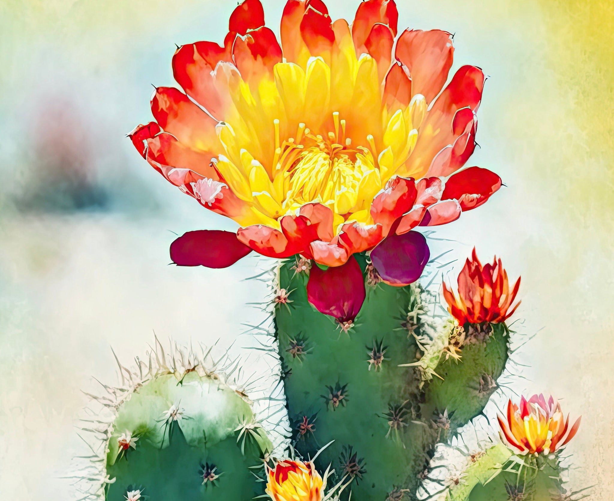 CACTUS BLOOM hotsell | Yellow Cactus Flower Original Watercolor Painting | Desert Art Print | Cactus Wall Decor | Plant Art | Plant Print | Botanic