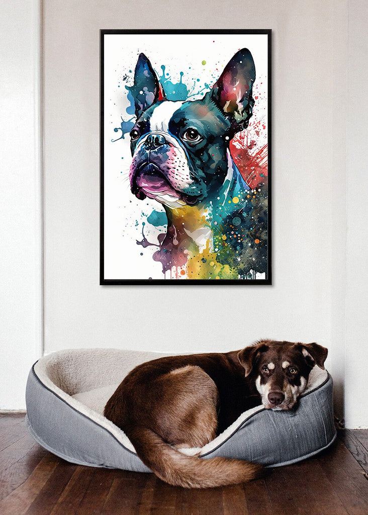 Boston Terrier Dog Watercolor Print Cute Pet Keepsake Wall Art Dog Lover Gift Adorable Canine Home Decor for Puppy Lovers!