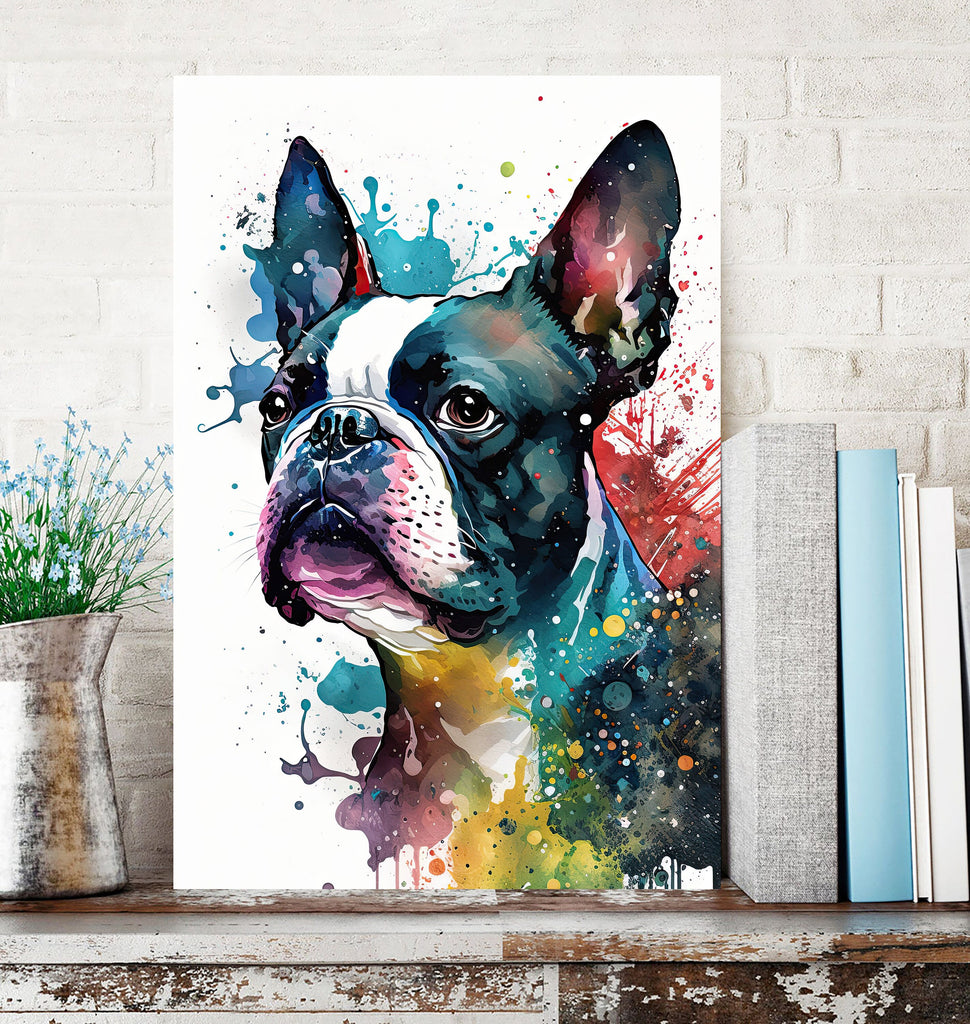 Boston Terrier Dog Watercolor Print Cute Pet Keepsake Wall Art Dog Lover Gift Adorable Canine Home Decor for Puppy Lovers!