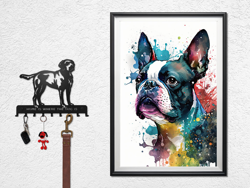 Boston Terrier Dog Watercolor Print Cute Pet Keepsake Wall Art Dog Lover Gift Adorable Canine Home Decor for Puppy Lovers!