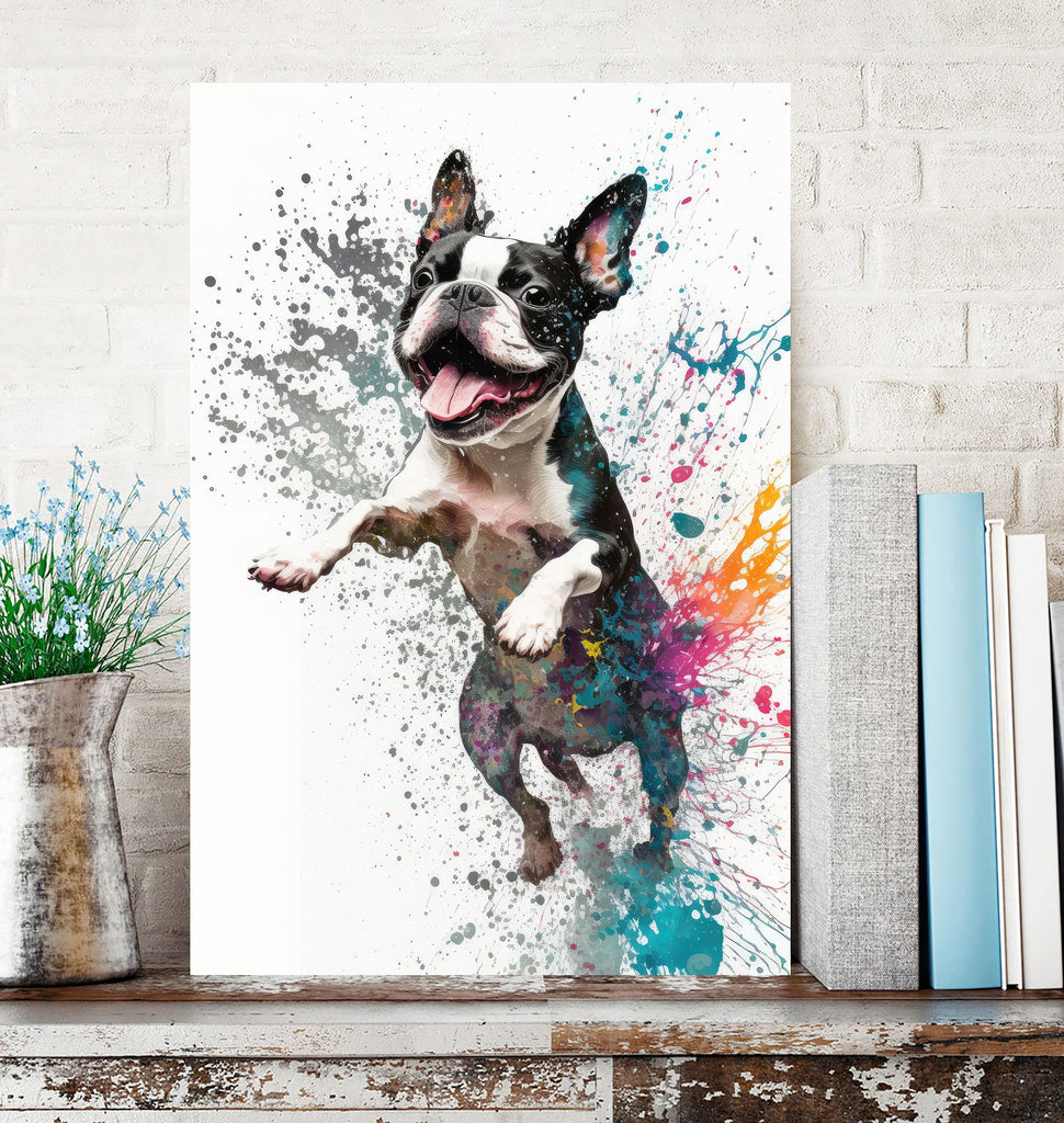 Boston Terrier Dog Watercolor Print Cute Pet Keepsake Wall Art Dog Lover Gift Adorable Canine Home Decor for Puppy Lovers!