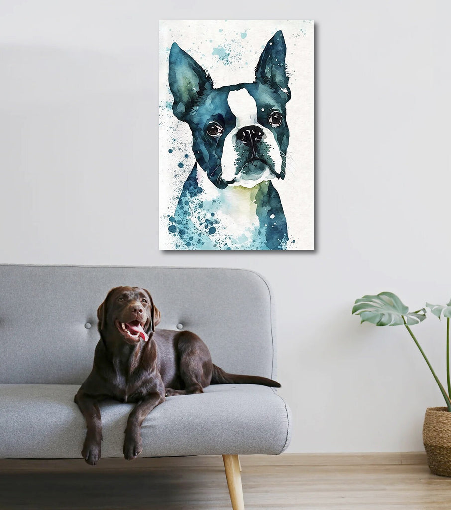 Boston Terrier Dog Watercolor Print Cute Pet Keepsake Wall Art Dog Lover Gift Adorable Canine Home Decor for Puppy Lovers!