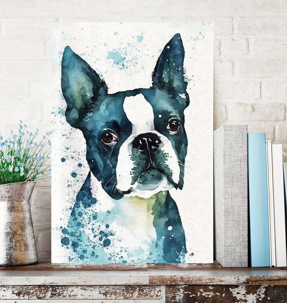 Boston Terrier Dog Watercolor Print Cute Pet Keepsake Wall Art Dog Lover Gift Adorable Canine Home Decor for Puppy Lovers!