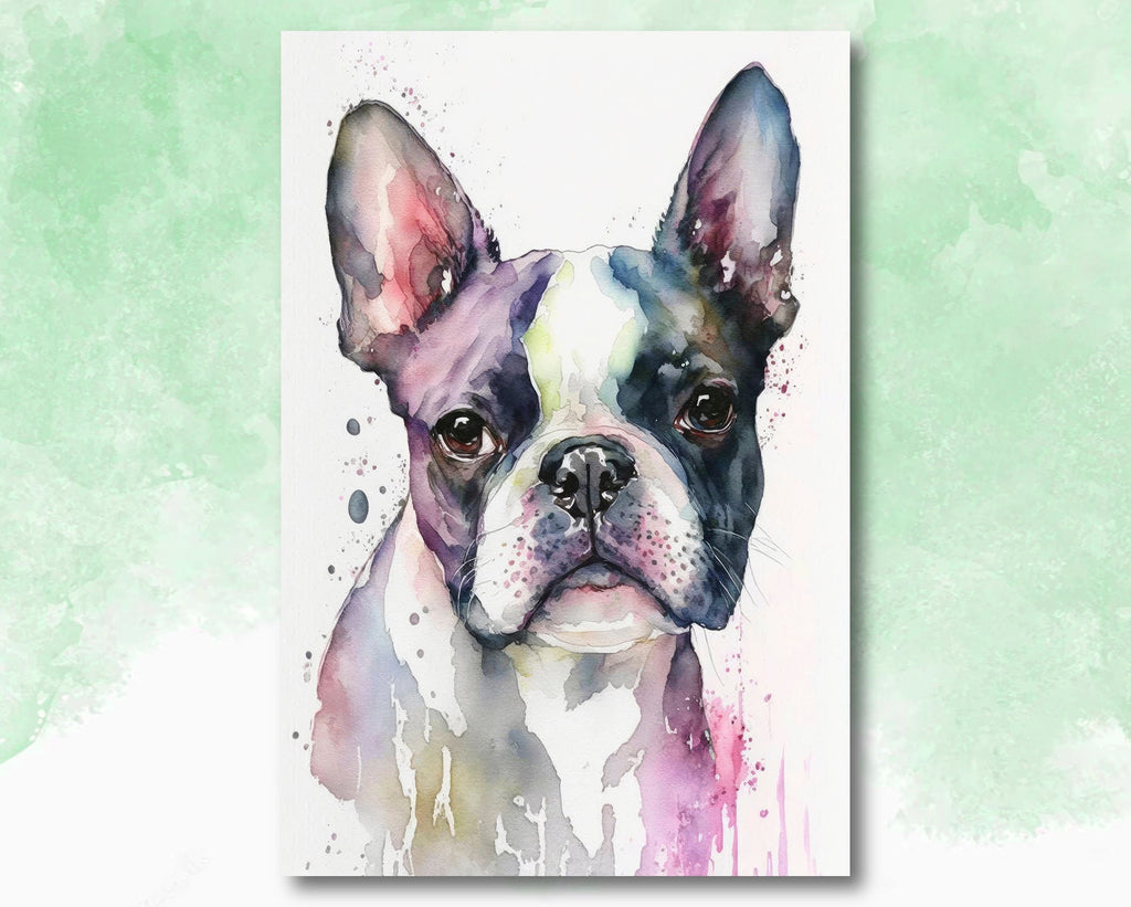 Boston Terrier Dog Watercolor Print Cute Pet Keepsake Wall Art Dog Lover Gift Adorable Canine Home Decor for Puppy Lovers!