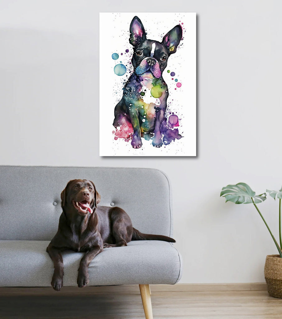 Boston Terrier Dog Watercolor Print Cute Pet Keepsake Wall Art Dog Lover Gift Adorable Canine Home Decor for Puppy Lovers!