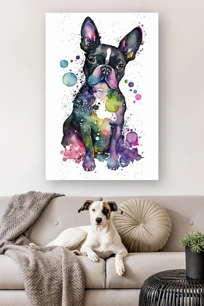 Boston Terrier Dog Watercolor Print Cute Pet Keepsake Wall Art Dog Lover Gift Adorable Canine Home Decor for Puppy Lovers!