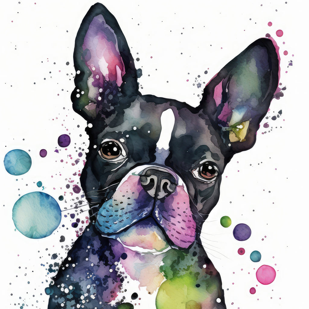 Boston Terrier Dog Watercolor Print Cute Pet Keepsake Wall Art Dog Lover Gift Adorable Canine Home Decor for Puppy Lovers!