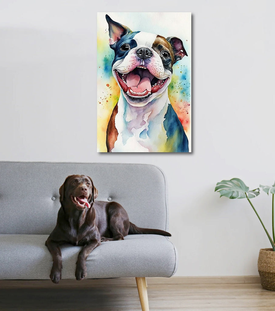 Boston Terrier Dog Watercolor Print Cute Pet Keepsake Wall Art Dog Lover Gift Adorable Canine Home Decor for Puppy Lovers!