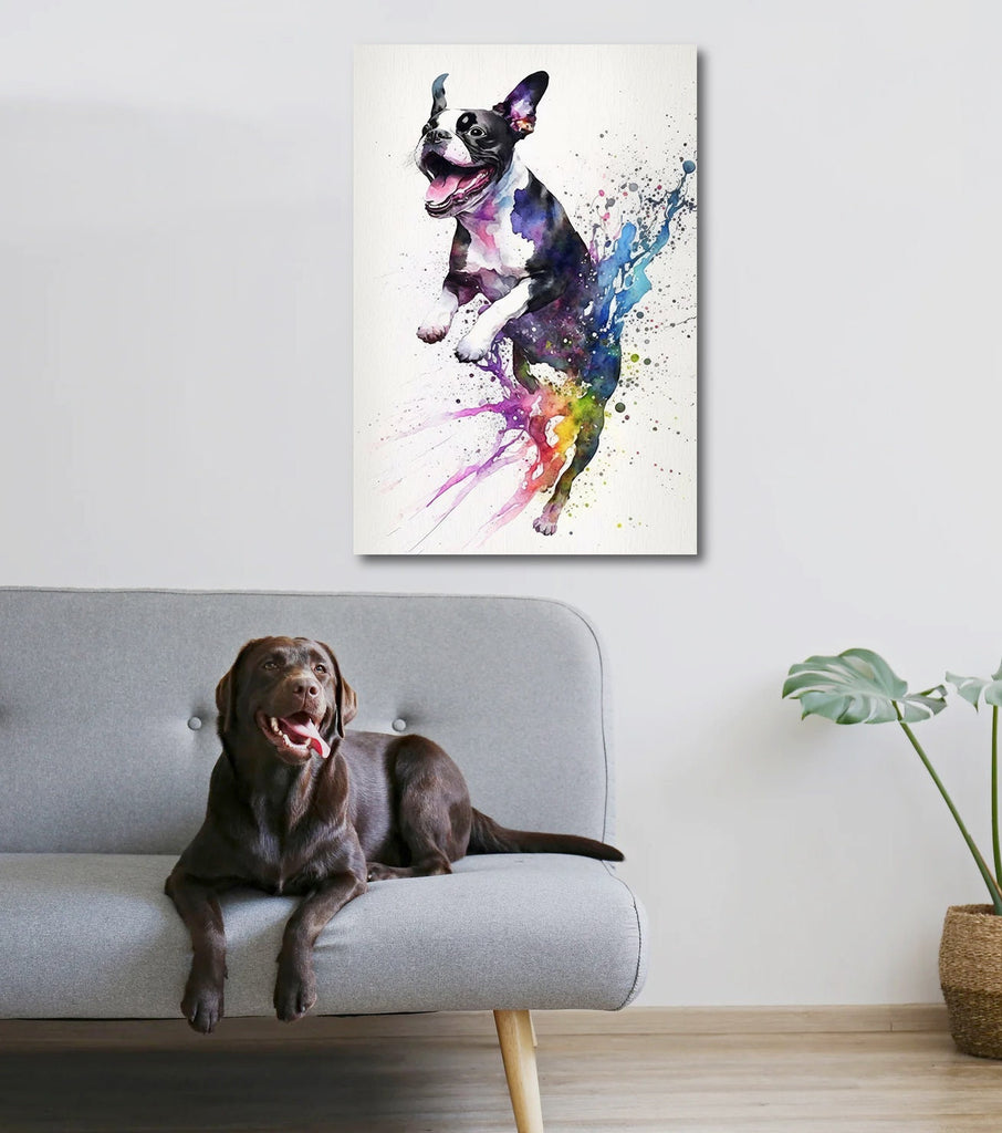 Boston Terrier Dog Watercolor Print Cute Pet Keepsake Wall Art Dog Lover Gift Adorable Canine Home Decor for Puppy Lovers!