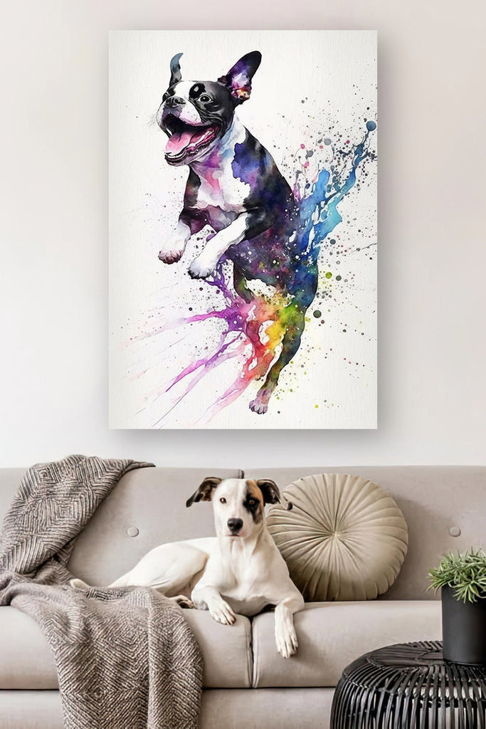 Boston Terrier Dog Watercolor Print Cute Pet Keepsake Wall Art Dog Lover Gift Adorable Canine Home Decor for Puppy Lovers!