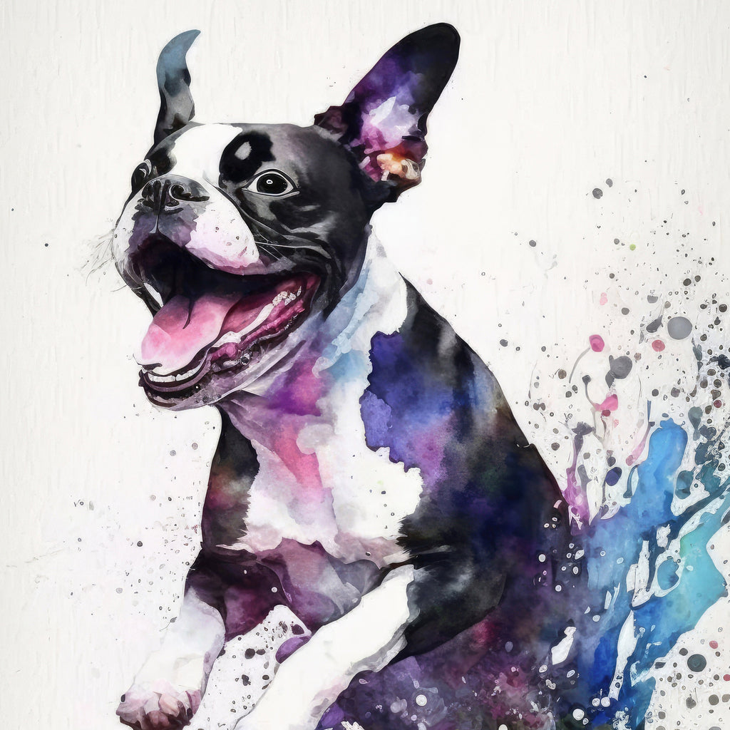 Boston Terrier Dog Watercolor Print Cute Pet Keepsake Wall Art Dog Lover Gift Adorable Canine Home Decor for Puppy Lovers!