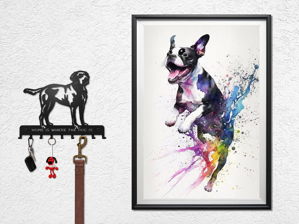 Boston Terrier Dog Watercolor Print Cute Pet Keepsake Wall Art Dog Lover Gift Adorable Canine Home Decor for Puppy Lovers!